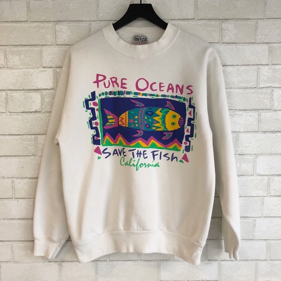 9s Vintage Graphic Sweatshirt White 